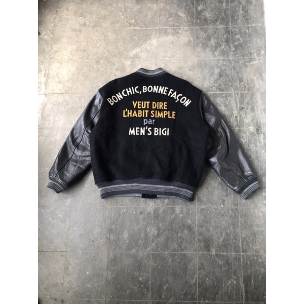 vintage varsity jacket leather MENS BIGI