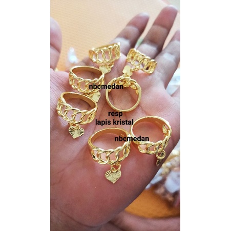 Cincin replika mas 24k lapis kristal import dan penang,tahan lama