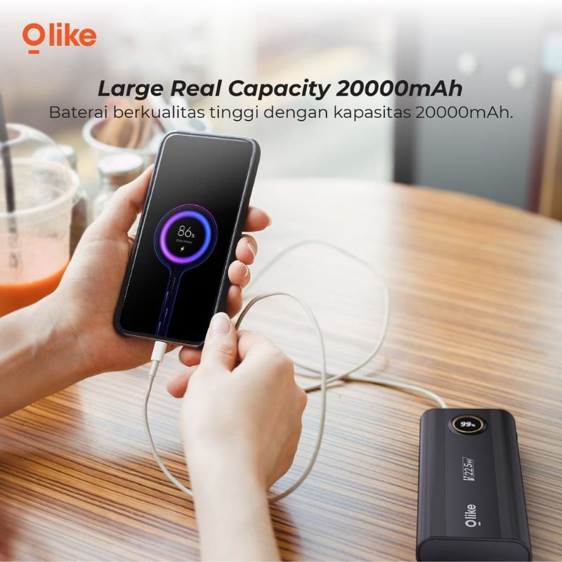 OLIKE POWERBANK 20000mAh PD 20W VOOC FAST CHARGING 22.5W P6 GARANSI 1 TAHUN