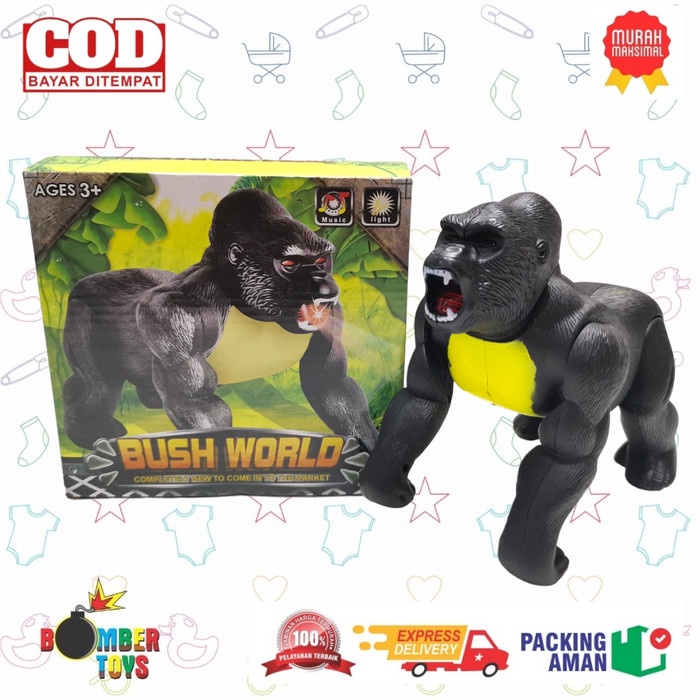 MAINAN ANAK LAKI HEWAN GERAK ROBOT ANIMAL KINGKONG GORILLA SUARA LAMPU