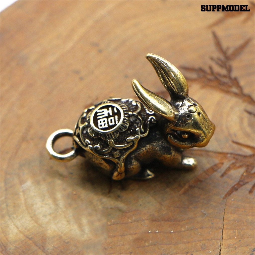 [SM] Pesona Kunci Vintage Realistis Kuningan Zodiak Hewan Kelinci Miniatur Gantungan Kunci Liontin Untuk Mobil