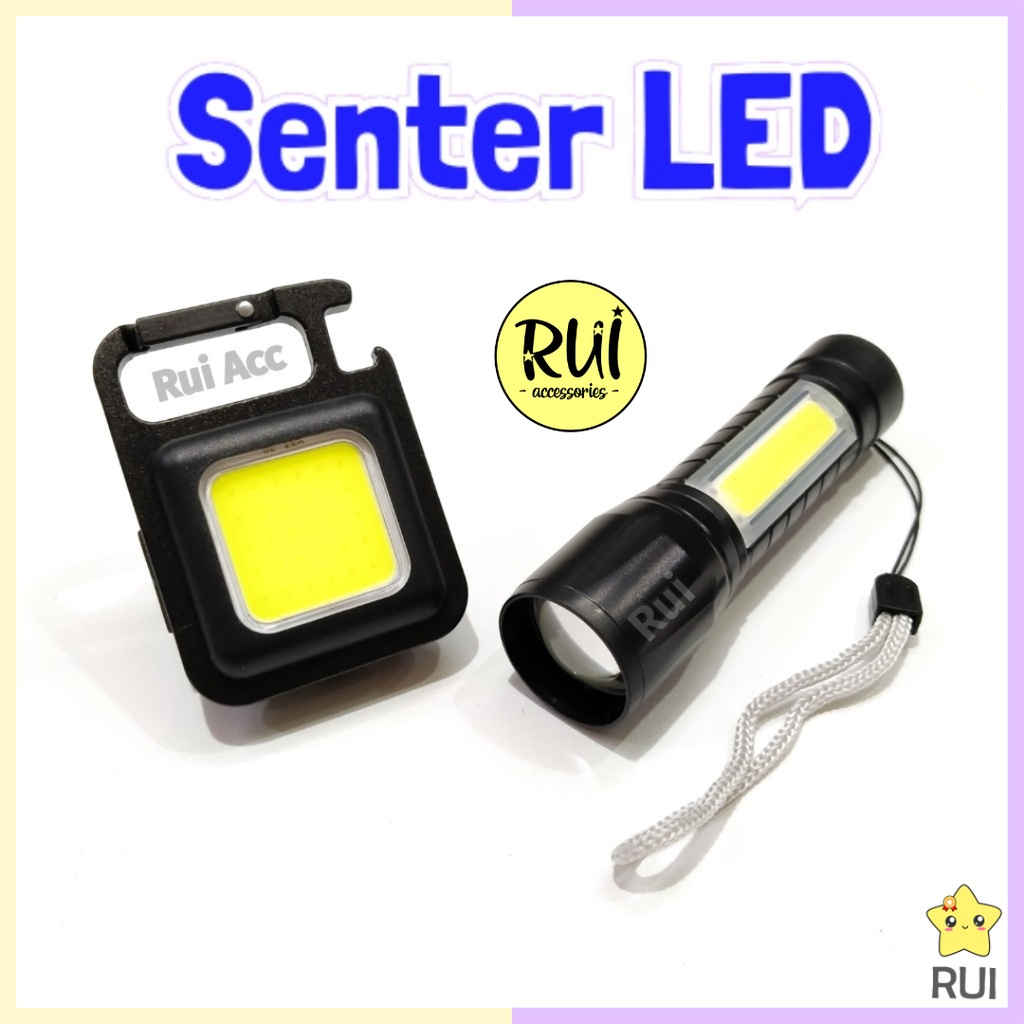 Senter Lampu Led Emergency Portable Light Rechargeable Police Swat Mini Zoom Cas Usb Cob Camping Sor