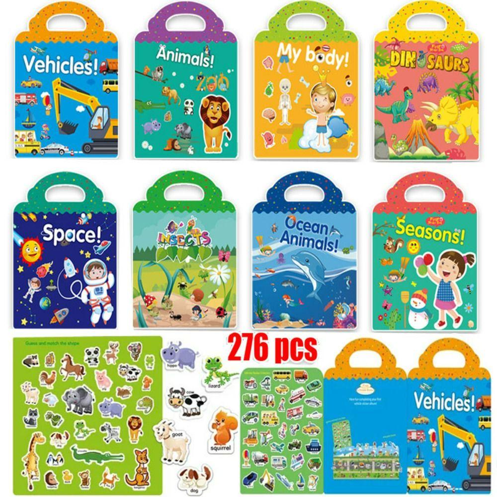 Lanfy Anak Scene Stiker Untuk Hadiah Anak Kartun Cognition Mainan Belajar Puzzle Game Kartu Scrapbook Reusable Sticker Book