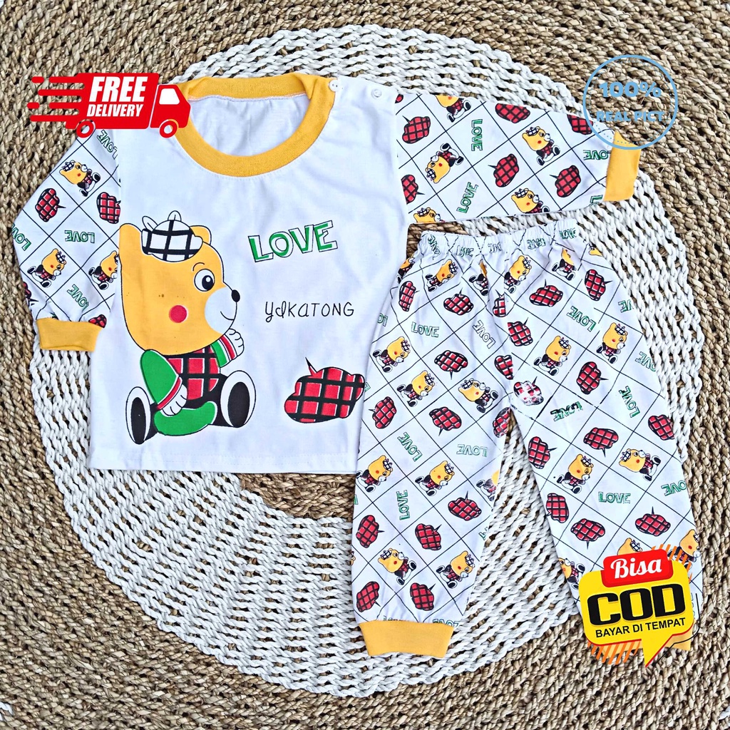 Setelan Baju Bayi Panjang 3 - 12 Bulan merk VIORI motif YAKATONG