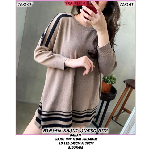 ATASAN RAJUT JUMBO BLOUSE RAJUT BANGKOK VB 31122