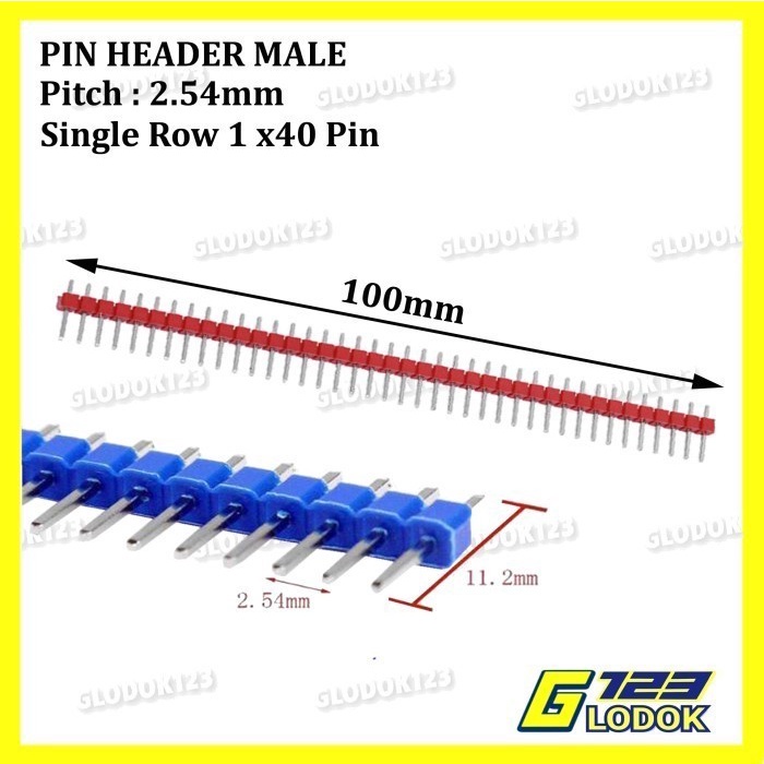 Pin Header Male Pitch Strip Single Row 1x40 2.54MM Tulang Ikan Arduino