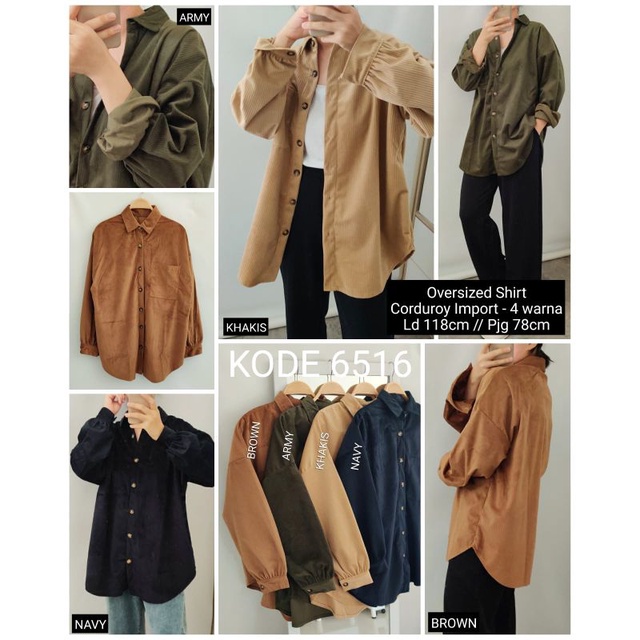 pocket oversized shirt/Corduroy import