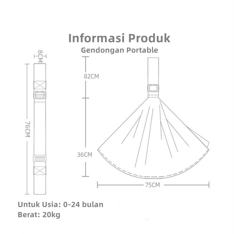 Gendongan Bayi Portable Gendongan Newborn Gendongan Bayi M Shape Kain Baby Carrie 0-2 Tahun YD06
