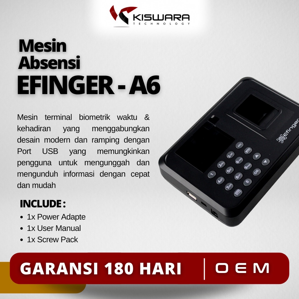 Mesin Absensi Fingerprint Attendance Efinger - A6