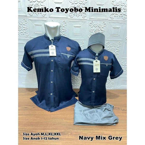New Kemko Toyobo Minimalis Agnina, kemko couple Ayah Anak,koko lebaran,Atasan muslim terbaru,Kemko