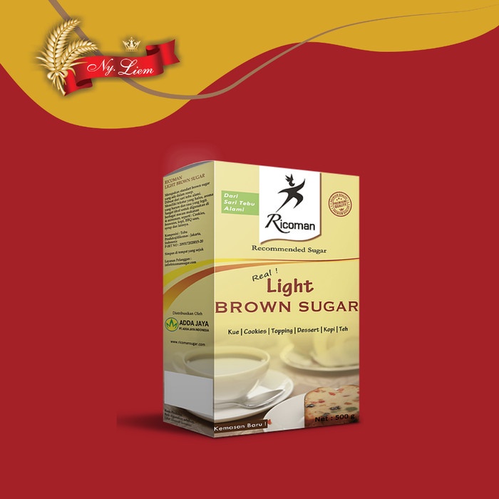 RICOMAN Light Brown Sugar 500 gram