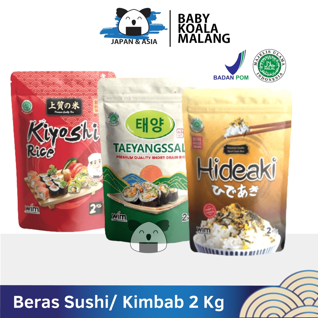 

BERAS JAPONICA SUSHI/ KIMBAB 2 Kg | Beras Jepang Hideaki Kiyoshi | Short Grain Rice Nasi Sushi,,///