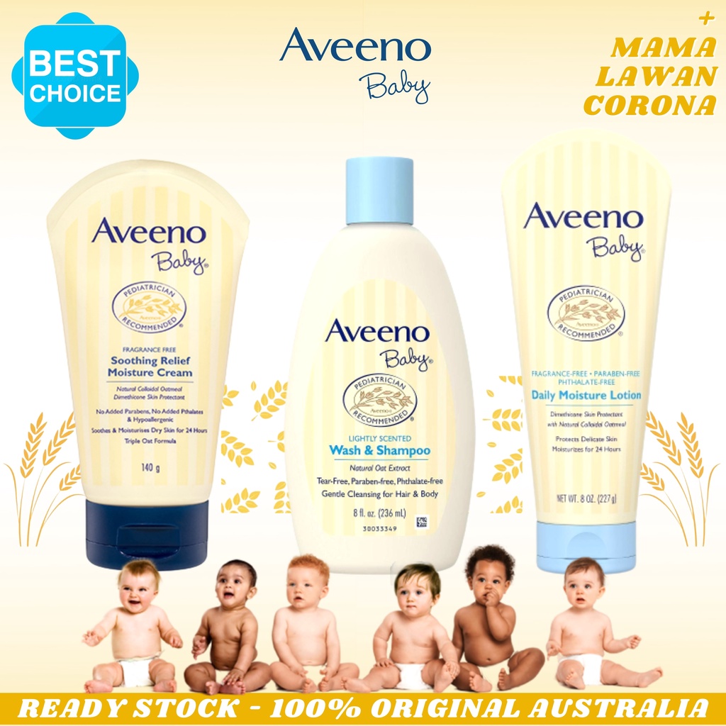 Aveeno Baby Wash &amp; Shampoo 236mL 236 mL / Daily Moisture Lotion Moisturising 227mL 227 and / Soothing Relief Moisturizing Cream Calming 227g 227gr 227 g gr