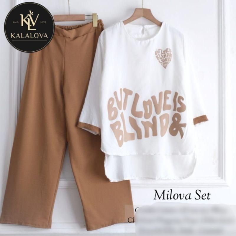 MILOVA SET/SETELAN CRINKLE SABLON SUBLIN PRINTING LD 110CM