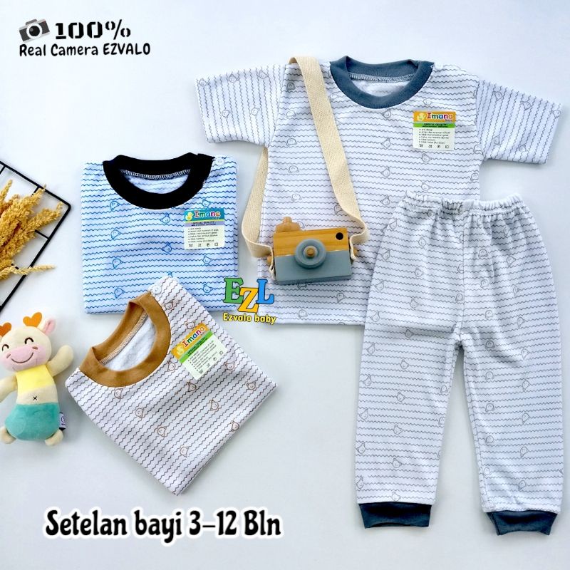 SETELAN BAJU BAYI 3-12 BULAN LENGAN PENDEK CELANA PANJANG