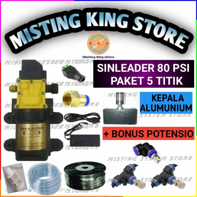 Paket Misting 5 Titik Alat Siram Mist Nozzle Head Sprayer Paludarium