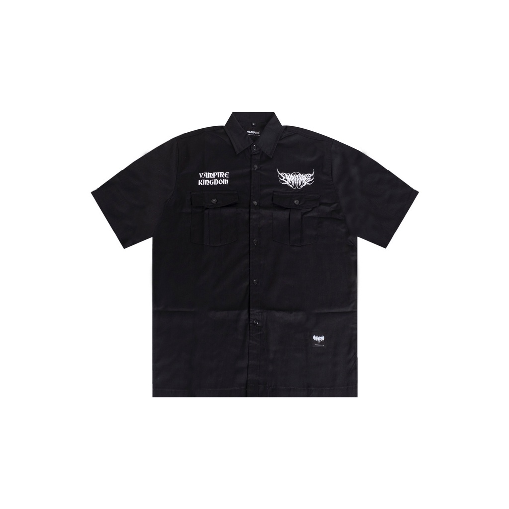 Vampire Kingdom Workshirt Kemeja Pria Hitam Kemeja Casual Kerja Cowok Engineering Engineer | Rooters