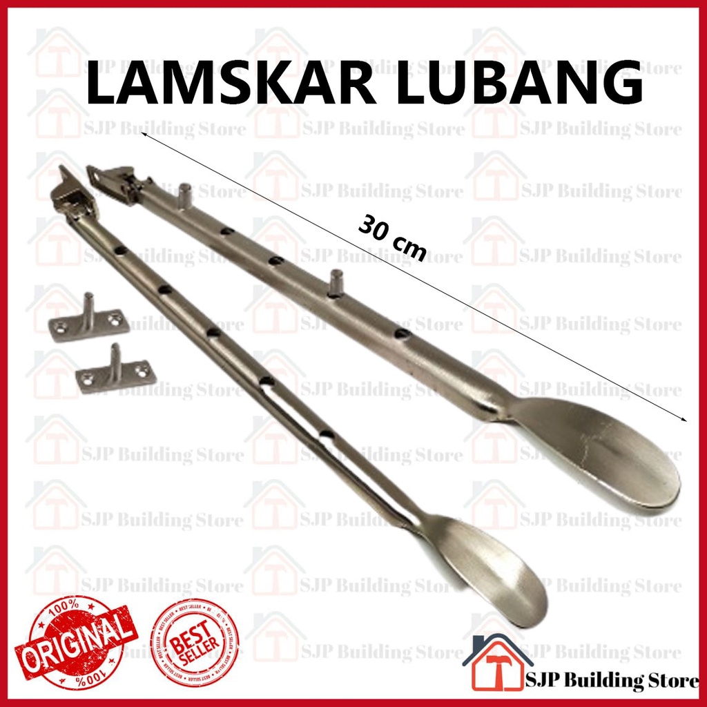 Lamskar Lubang Silver Ramskar Penahan Jendela / Hak Angin Sendok 30 cm