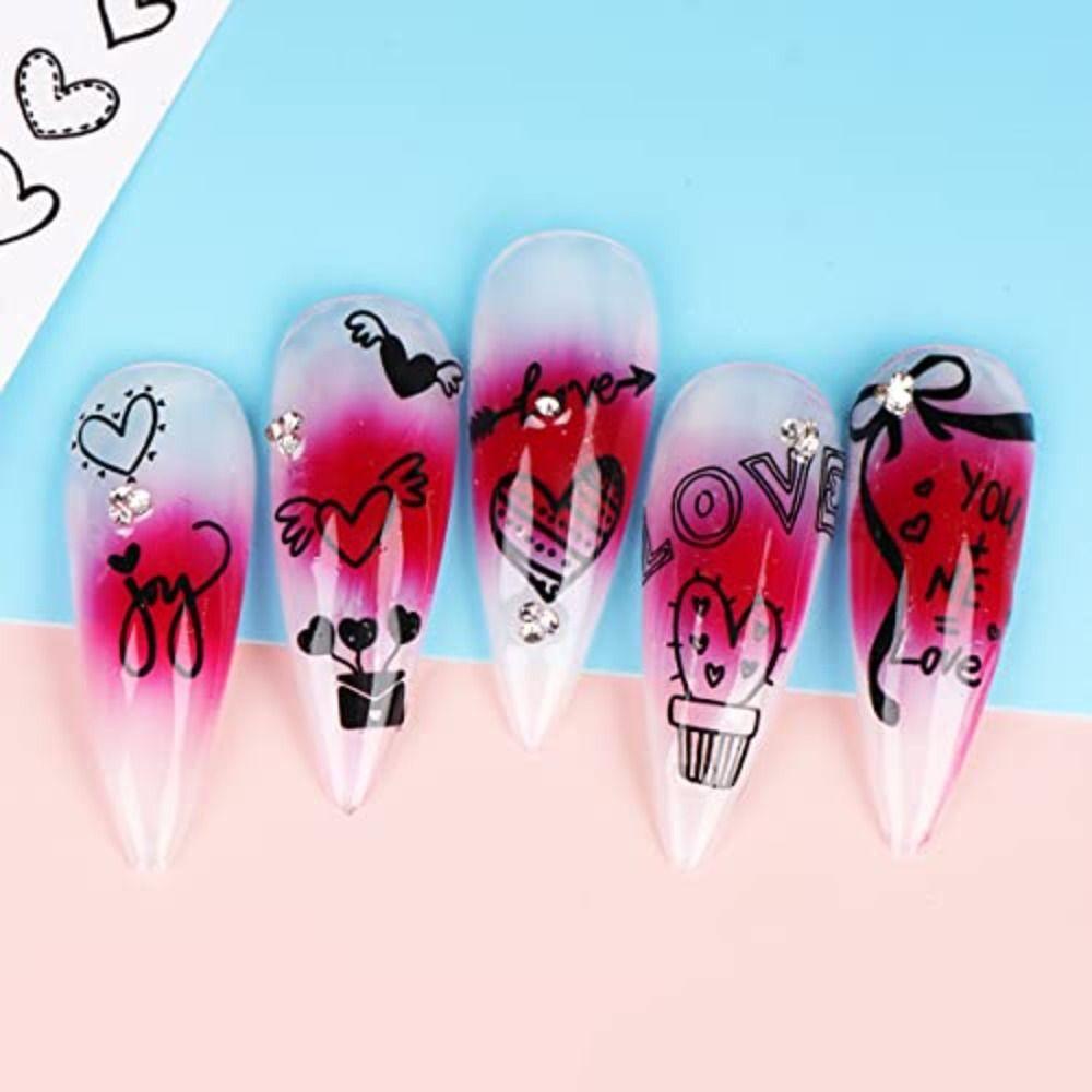 Preva Stiker Kuku Lucu Huruf Berbentuk Hati Heart Love Dekorasi Nail Art