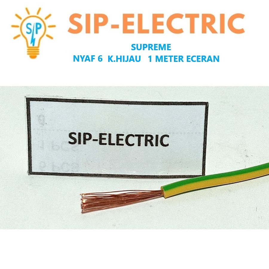 KABEL SUPREME NYAF 6 MM KUNING HIJAU ECERAN / SUPREME NYAF 6MM ORI