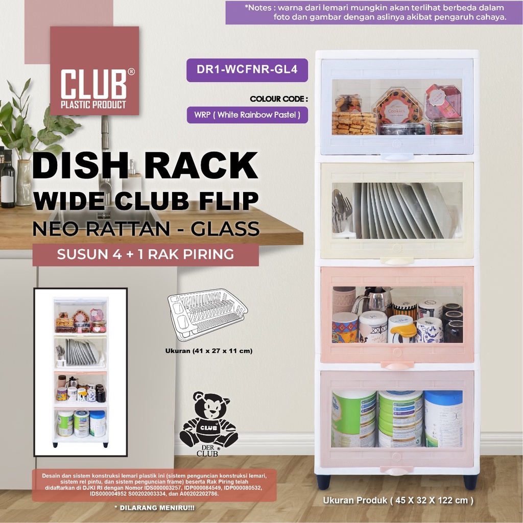 Jual Rak Piring Plastik Club Kaca Wide Flip Neo Susun Dish Rack Club Shopee Indonesia