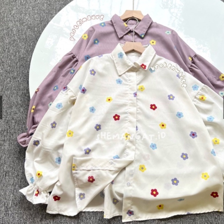 IL - JISOO TOP BLOUSE FLOWER KOREAN / ATASAN WANITA MOTIF GAMBAR TERBARU