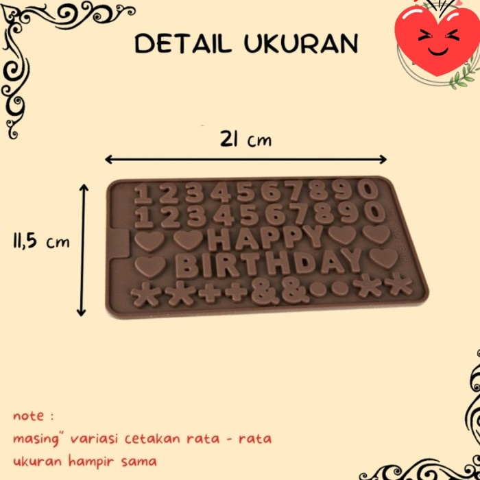 Cetakan Huruf Fondant Kue Silikon Silicone Happy Birthday 49/52 Huruf