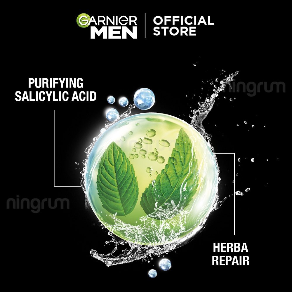 Ningrum - Garnier Men Series 50ml &amp; 100ml - AcnoFight | Turbolight Power White Oil Control Whitening Wasabi Matcha Foam Scrub | Sabun Pembersih Wajah Pria Facial Wash Original BPOM - 8302