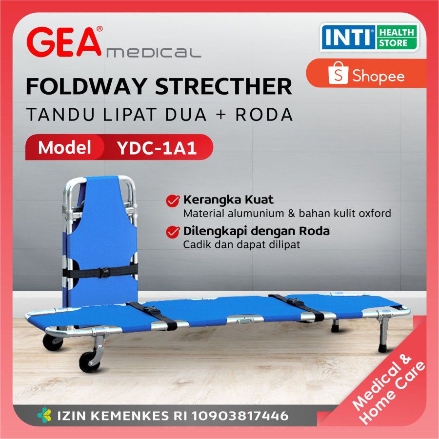 GEA Medical | Folding Strecher | Tandu Lipat 2 Plus Roda GEA YDC-1A1