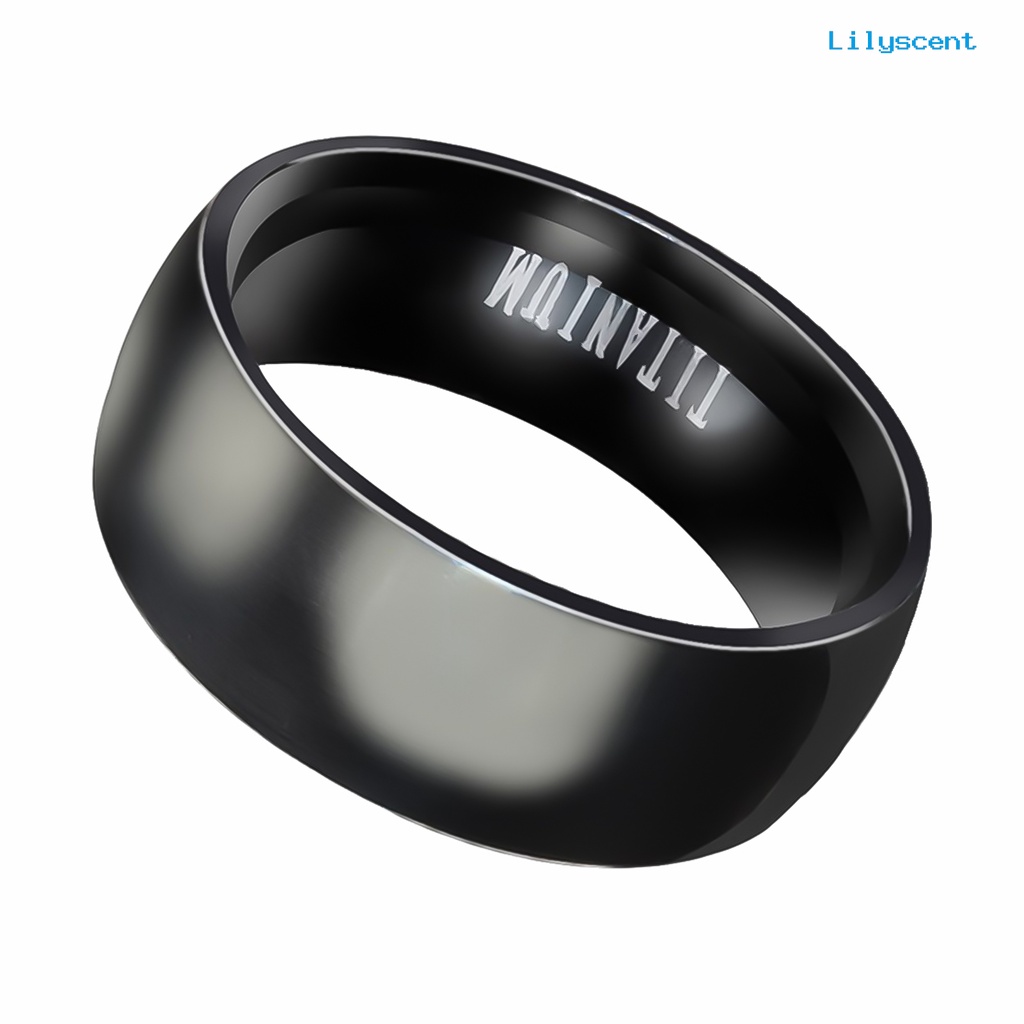 [LS] Cincin Pita Lebar Kreatif Bahan Titanium Steel Warna Solid Aksesoris Perhiasan Untuk Pria