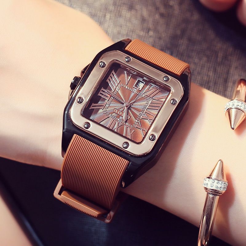 GUOU Jam Tangan Wanita Quartz Tali Silikon Fashion