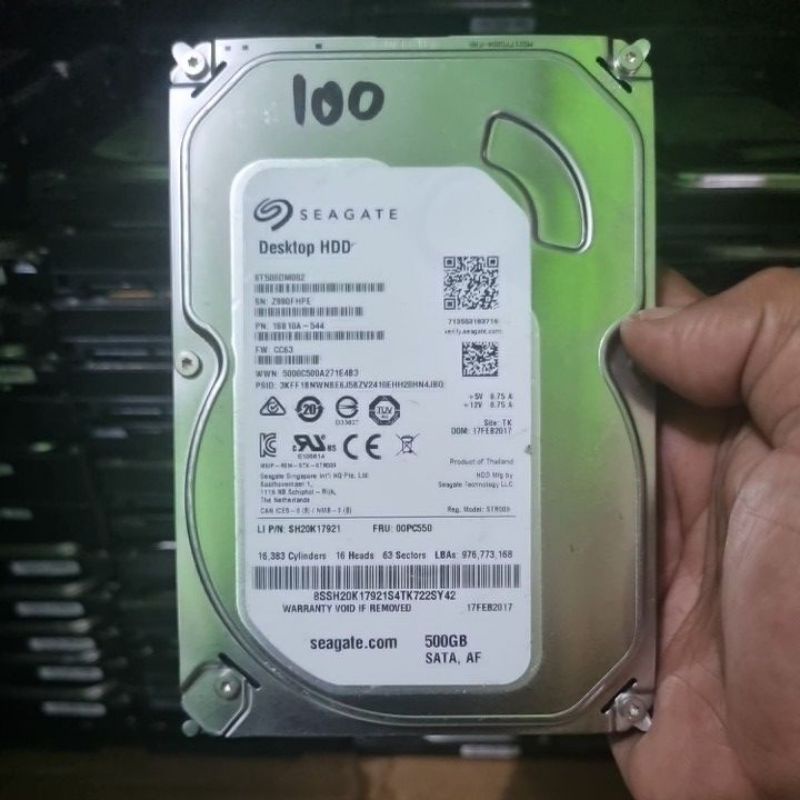 hardisk internal Pc 500Gb 3.5 senintel 100 no repubish