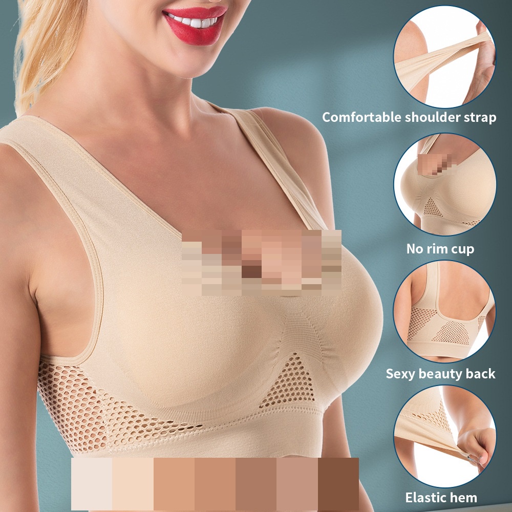 Nicebra Bra fashion wanita tanpa kawat bh pakaian dalam wanita Motif Belakang Jaring 1098