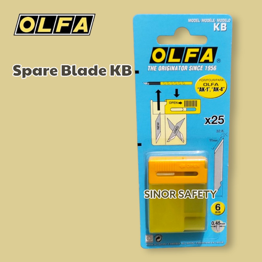 Olfa Cutter REFILL KB Spare Blade 25 pcs Per Pack