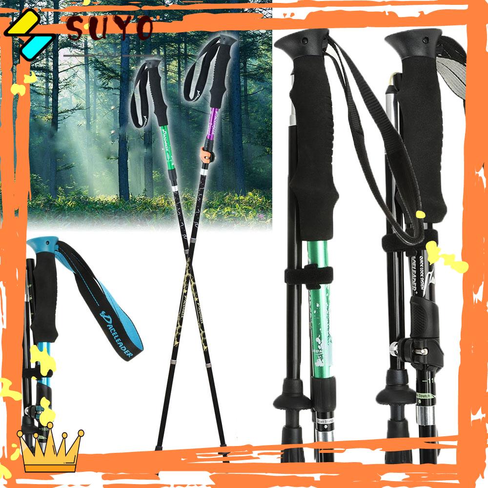 Suyo Tongkat Jalan Lipat Ultralight Portable EVA Handle Telescopic Stick