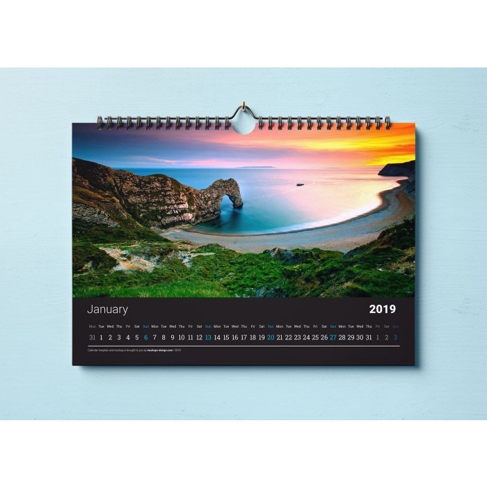 

Kalender Dinding A4 Custom 2024 Spiral | Landscape - 7 lembar 2 muka