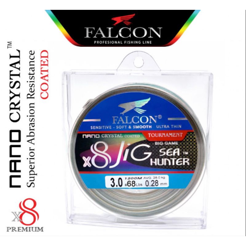 BENANG PE 2.5 FALCON SEA HUNTER X8 JIG NANO CRYSTAL COATED 300M