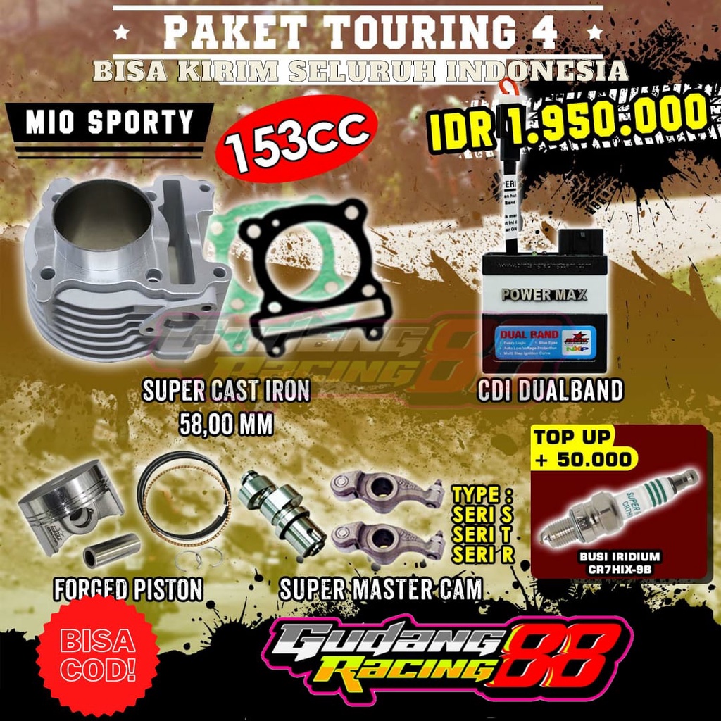 PAKET BORE UP MIO KARBU MIO SPORTY MIO OLD MIO SMILE NOUVO 153 CC - PAKET TOURING BRT 4