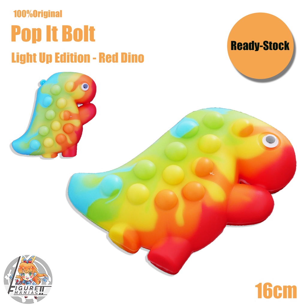 Mainan Anak - Pop It Pop Games Squishy Bolt Dino Edition Pop LED Light UP Mainan Anak Murah Lucu Aman Poptubes Klik