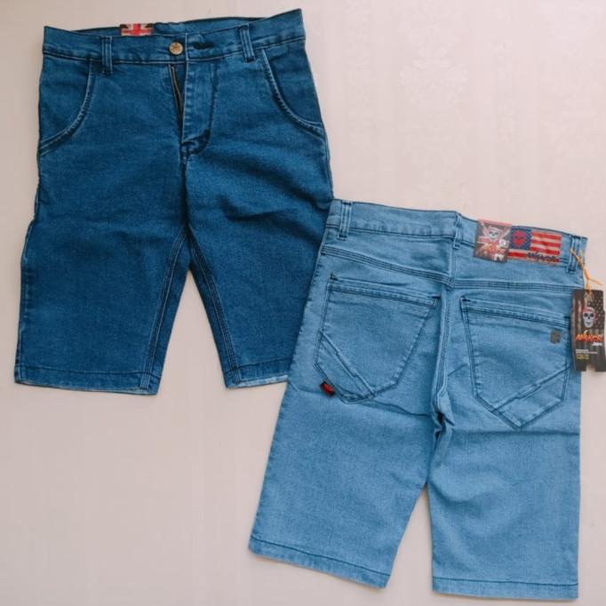 Celana Jeans Pendek Distro Bandung Stretch Karet Melar Pria Cowok