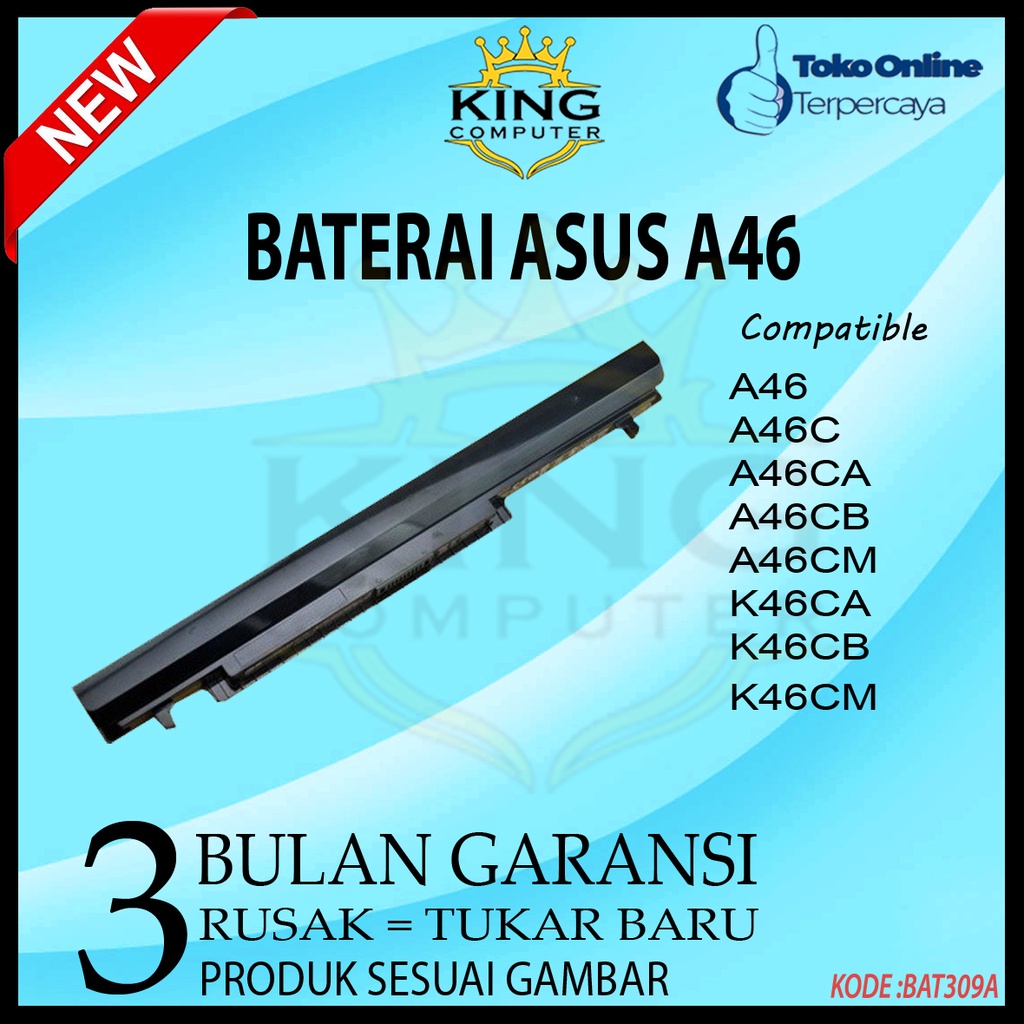 Baterai Asus A46 A46C A46CA A46CB A46CM A46 K46CA K46CB K46CM A56 A41-K56