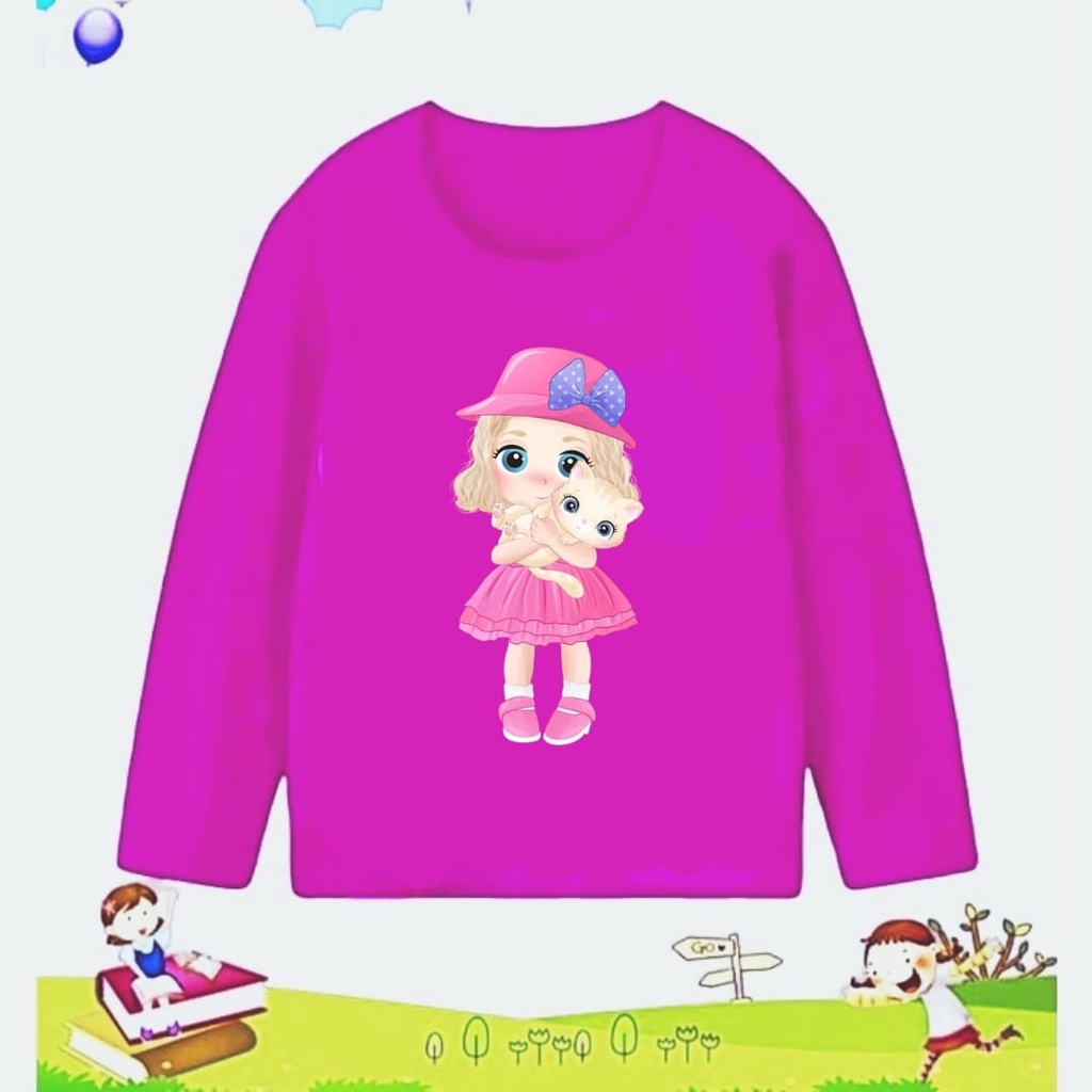 KAOS ATASAN ANAK PEREMPUAN LOL TOPI LENGAN PANJANG