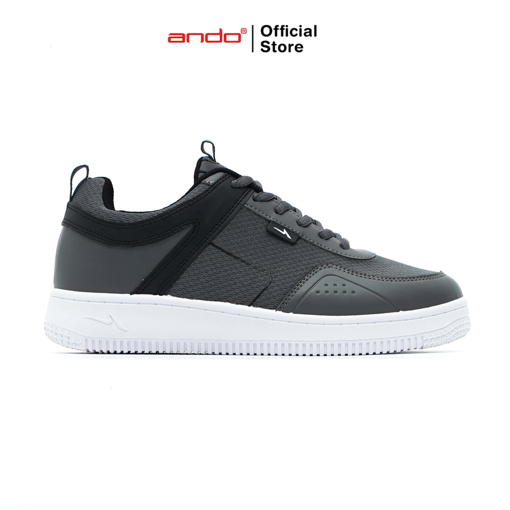 Ando Official Sepatu Sneakers Kuga Pria Dewasa - Abu-Abu Tua/Hitam