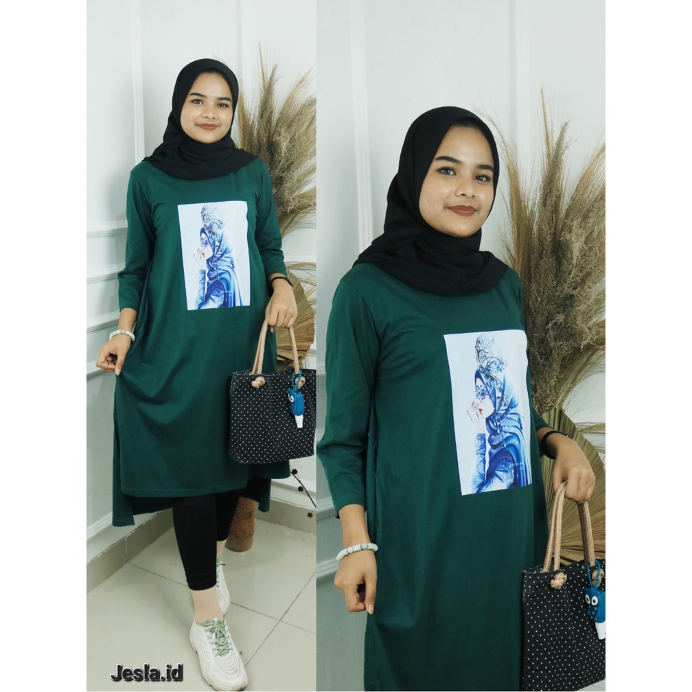 RATU HIJAB MIDI DRES REALPICT UKURAN S M L XL XXL BAHAN KAOS KATUN COMBED 24S APLIKASI SABLON MOTIF POLOS MIDI DRESS MUSLIM KOREAN STYLE LONG TUNIK WANITA TERBARU 2023 KEKINIAN PAKAIAN MUSLIM WANITA BAJU KAOS WANITA LENGAN PANJANG