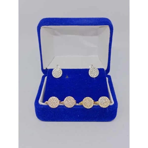 ANTING JEPIT PERAK ASLI 925 LAPIS EMAS/ANTING JEPIT BULAT DI*R MATA PUTIH/ANTING JEPIT ASLI SILVER/ANTING FASHION