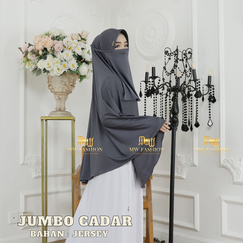 FASHION MUSLIMAH Hijab Cadar Super Jumbo/Khimar Jersey Cadar Niqob/Jilbab Cadar Tali Premium ( Jumbo