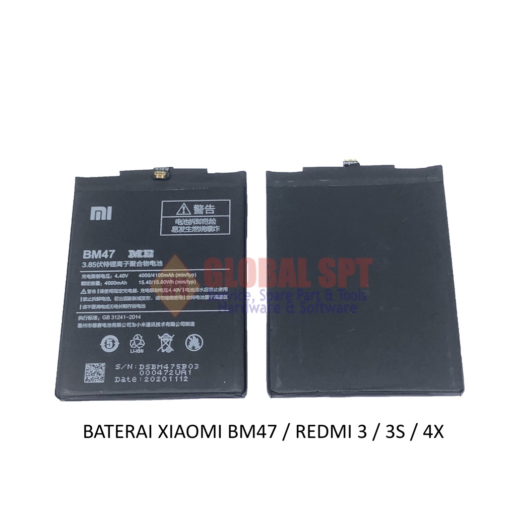 KUALITAS ME / BATERAI XIAOMI BM47 / BATRE REDMI 3 / BATERE 3S / 4X