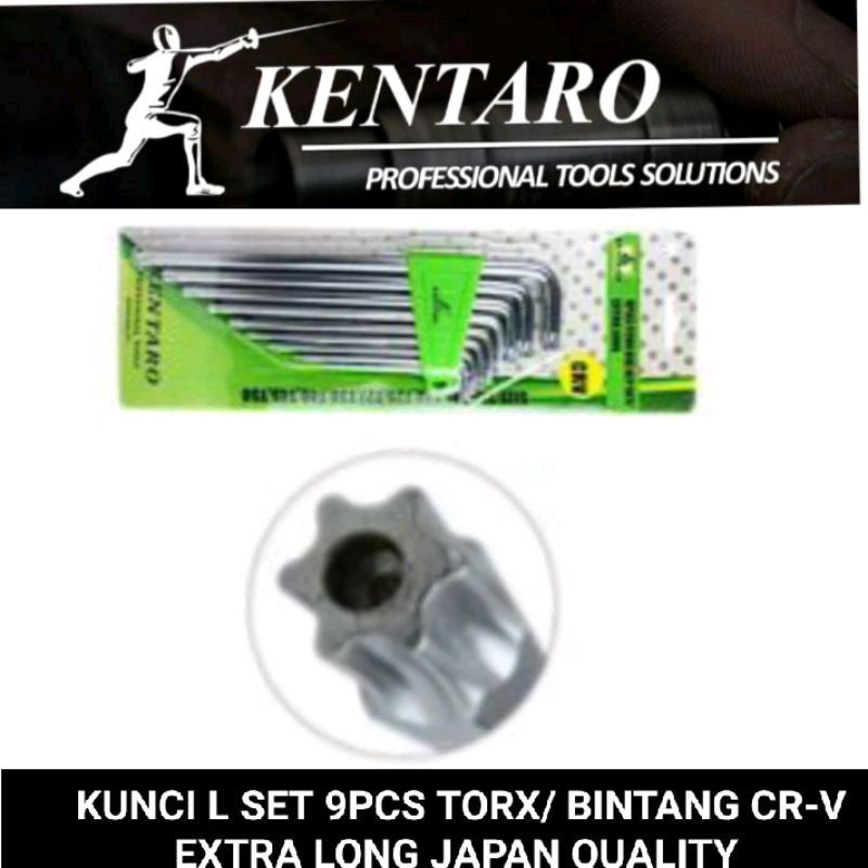 KUNCI L SET 9PCS BINTANG / TORX KENTARO JAPAN QUALITY