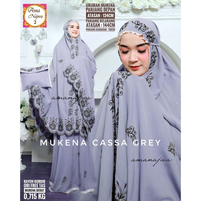 NEW MUKENA CASSA MUKENA RAYON BORDIR TASIK PREMIUM QUALITY FREE TAS ANA NAJWA