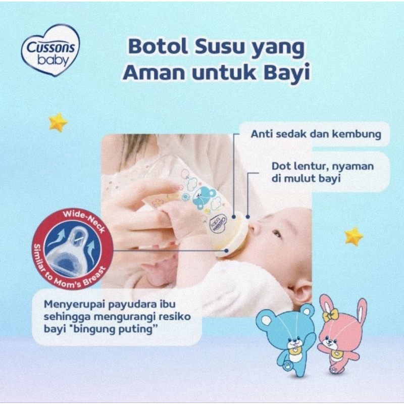 Cussons Baby Nipple Silicone Wide Neck Size S,M, &amp; L Isi 2 Pcs - Dot Botol Susu